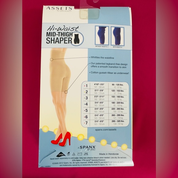 Assets by Spanx Hi-Waist Mid-Thigh Shaper Nude Color Size 4 - Picture 2 of 5